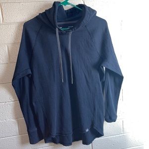 Under Armour Navy blue cotton hooded pullover loose fitting mens medium like new